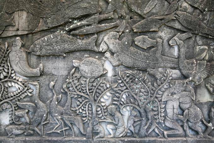 Bassorilievo Mahayana Bayon Angkor Thom, Angkor, Cambogia