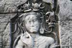 Fronte femminile offuscata dal tempo, Preah Khan, Cambogia.