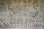Bhima sulla sua guerra elefante palanchino, bassorilievo, Angkor Wat, Cambogia.