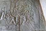 Fine dell'affresco della zangolatura dell'oceano di latte, Angkor Wat, Cambogia.