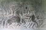 Riders sulle loro cavalcature, Parade Galleria Storia, Angkor Wat, Cambogia.