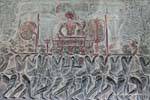 Noble dal giudizio di Yama, bassorilievo, Angkor Wat, Cambogia.