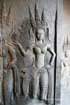 Tiara tiara, collana e gioielli, vestito stretto, Apsara, Angkor Wat, Cambogia.