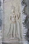 La perfezione del rilievo di devata, Angkor Wat, Cambogia.