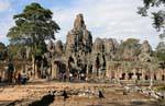 Panorama del tempio Bayon, Angkor Thom, Cambogia.