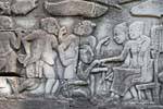 Mercato Bassorilievo Bayon Angkor Thom, Cambogia.