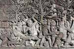Dettaglio Warrior (bassorilievo) Bayon Angkor Thom, Cambogia.