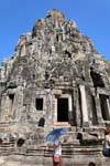 Torre centrale con un'altezza di 43m, Bayon, Angkor Thom, Cambogia.
