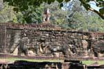 Elephant caccia, sollievo, Terrazza di elefanti, Angkor Thom, Cambogia.