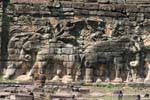 Seminterrato con elefanti e mahout guerra, Elephant Terrace, Cambogia.