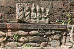 Pesce rappresentazione fregio, Terrazza del Re lebbroso, Angkor Thom, Cambogia.