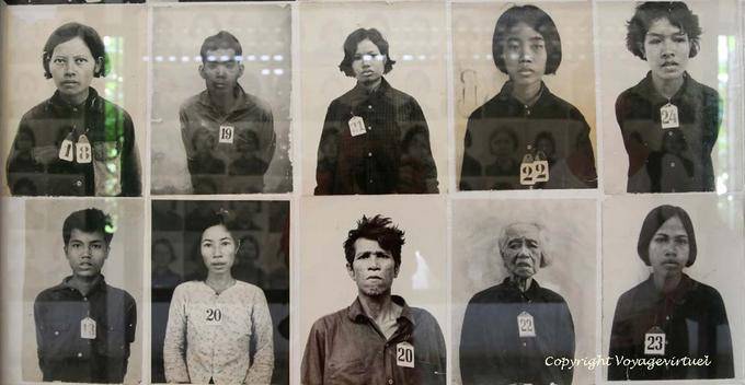 Dieci dei 15.000 prigionieri che morirono a Tuol Sleng Genocide Khmer, Phnom Penh - Cambogia