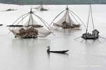 Case galleggianti pesca a perdersi sul Mekong, Chhlong, Cambogia.