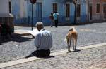 São Vicente, Pracinha Igreja, giocatore e il cane si precipitò Tejo, Mindelo, Capo Verde.