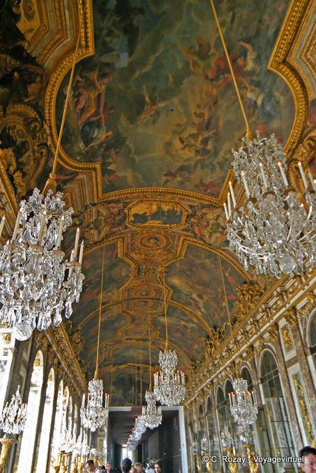 Sala degli Specchi, vista l'interconnessione, Versailles