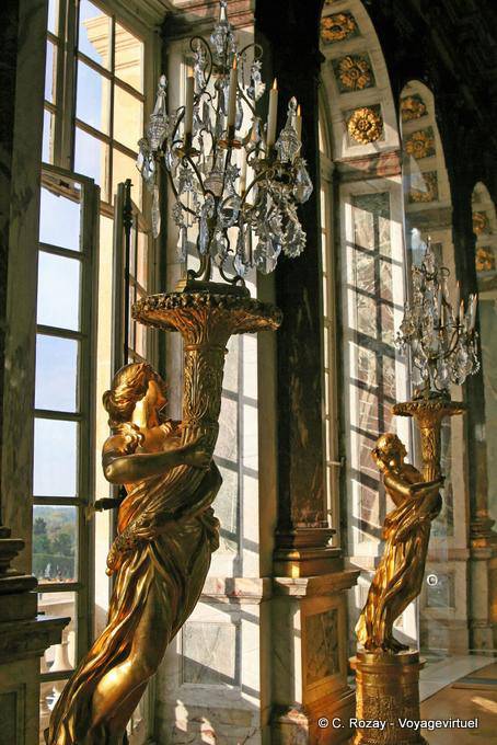 Sala degli Specchi, penetrazione solare, Versailles