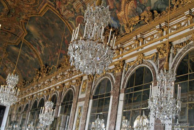 Sala degli Specchi, parziali, Versailles