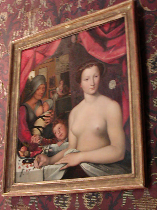 La Signora nel bagno, tavolo, Azay-le-Rideau, Francia.