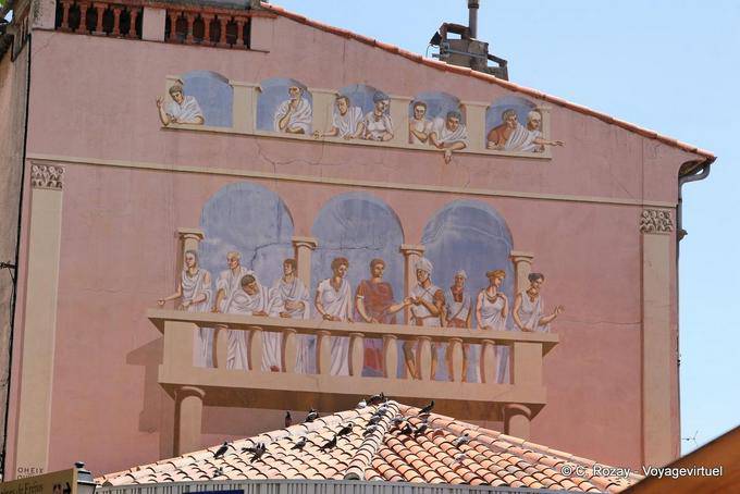 Fréjus, pittura murale, rappresentazione antica, Provenza, Francia
