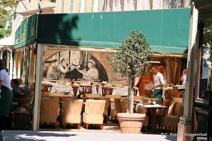 Saint-Tropez, teatro di giocatori di carte Film Marius Pagnol, Provenza, Francia