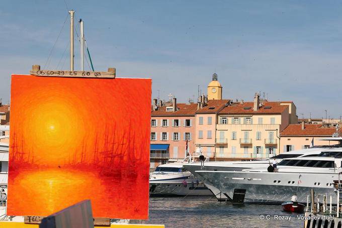 Saint-Tropez, la vernice solare sul porto, Provenza, Francia