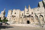 Il Palais des Papes, vista generale dell'esterno, Avignon, Francia.