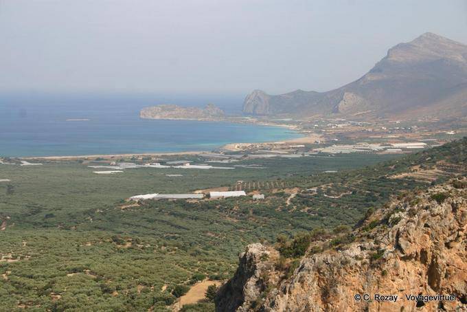 Falasarna, vista dalla strada Platanos - Creta, Grecia