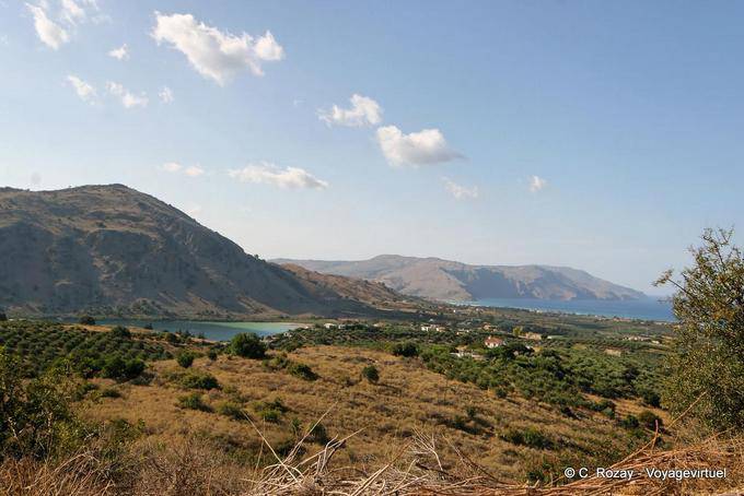 Panorama della zona del lago dal Xilladania Kourna, Georgioupoli - Creta, Grecia