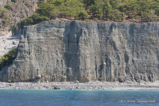 Erosione della scogliera sedimentaria tra SOUGHIA Paleochora - Creta, Grecia