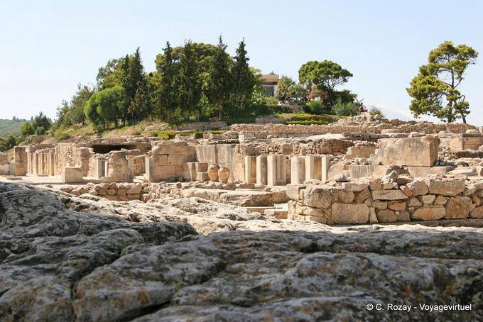 Negozi, indicatori di importanza commerciale della Minoan Festo - Creta, Grecia
