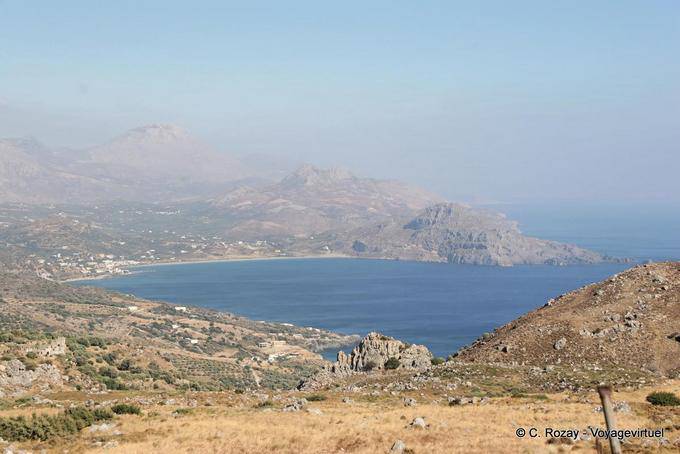 Baia Plakias vista dall'alto a Sellia - Creta, Grecia