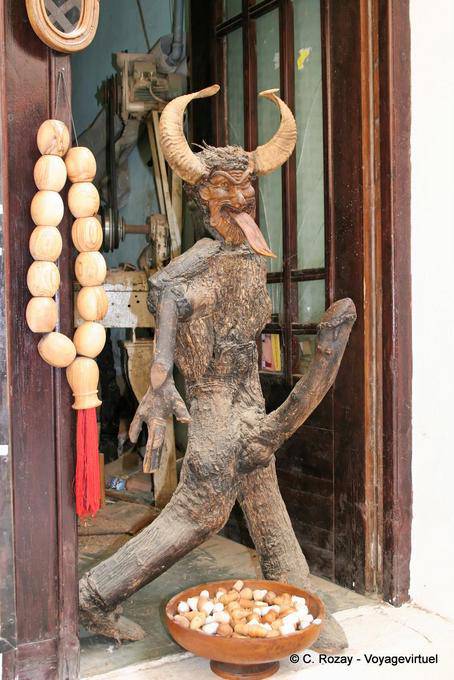 Rethymnon, rappresentazione di un Priapo diabolica con fallo turgido - Creta, Grecia