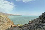 Vista della baia dalle rocce Elafonissi, Creta.