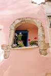 Gerani sulla finestra Hania (Canea), Creta.