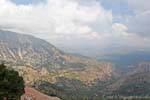 Vista della strada tortuosa verso il Lassithi Krasi, Creta.