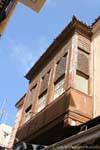 Rethymnon, traliccio di legno avanzato casa originale ottomana, Creta.
