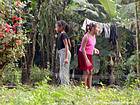 Girls gioco, saltare la corda, Rep. Dominicana.