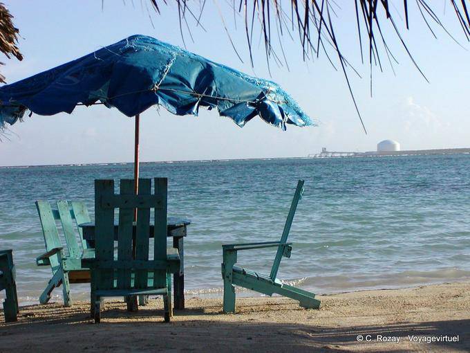 Tranquillità di fronte alla Zona Franca Caucedo, Boca Chica sulla spiaggia, Rep. Dominicana