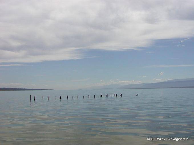 Panorama della più grande riserva naturale che è il lago salato Enriquillo, Rep. Dominicana