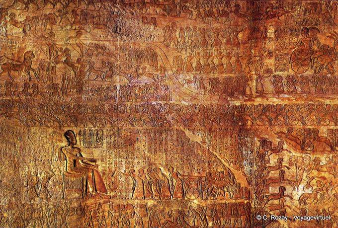 Scene di battaglia di Kadesh contro gli Ittiti, fresco, Abu Simbel - Egitto