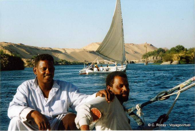 Felouquiers ridere, Aswan - Egitto