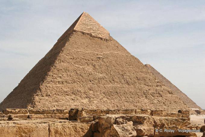 Panorama da sud, Khafras Piramide, Giza - Egitto