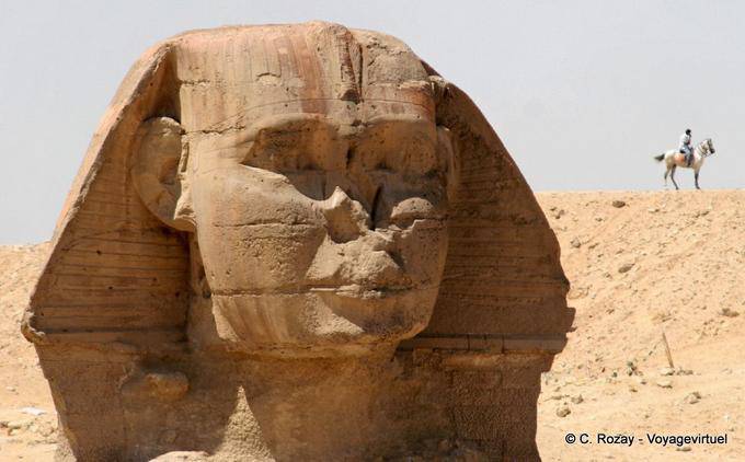 Il Sphynx, per tre quarti, Giza - Egitto