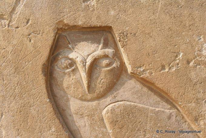 Gufo intagliato, simbolo di saggezza, Saqqara - Egitto
