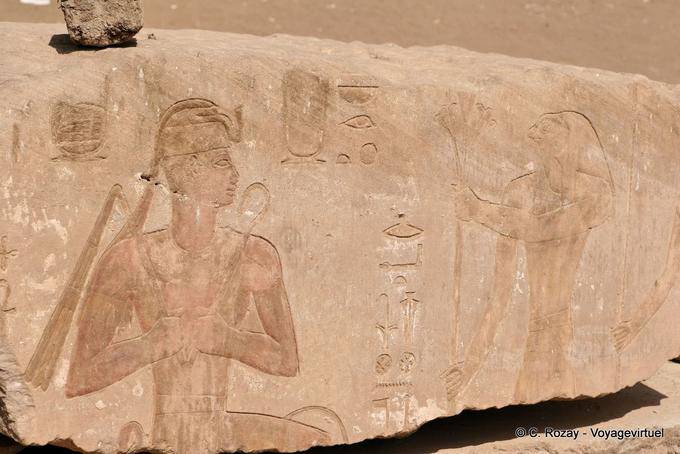Frammento di un affresco, Cappella di Ra, tempio di Edfu - Egitto