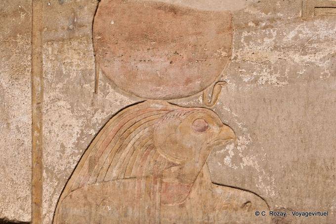 Colore resti di un tempio solare Horus, Edfu - Egitto