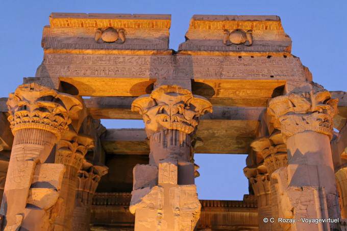Sala colonne, vista esterna, il tempio di Kom Ombo - Egitto
