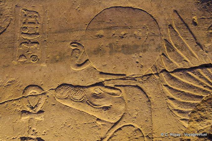Sobek, il dio coccodrillo, sollievo, tempio di Kom Ombo - Egitto