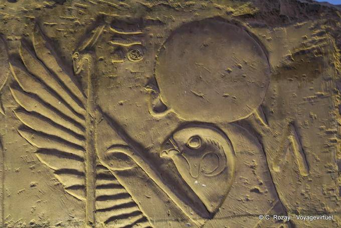 Figura Horus Ra, bassorilievo di Kom Ombo Tempio - Egitto