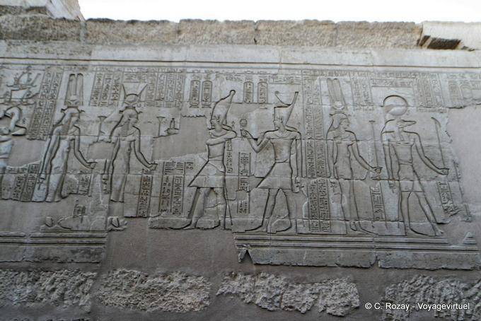 Scene sul muro del tempio di Kom Ombo ambulatoriale - Egitto